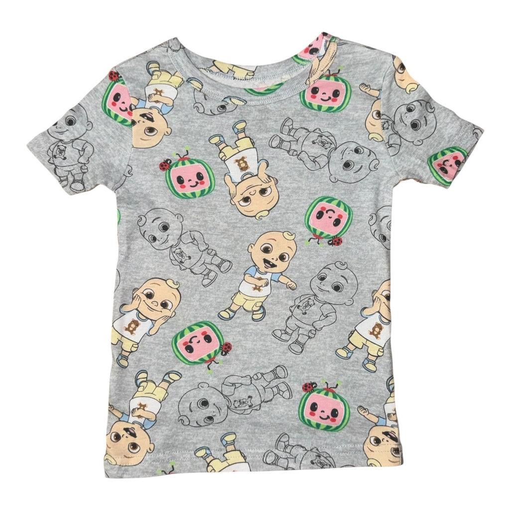 CoComelon Toddler Boys' 4-Piece Snug-fit Cotton Pajamas Set (Stripes/Grey, 18M)