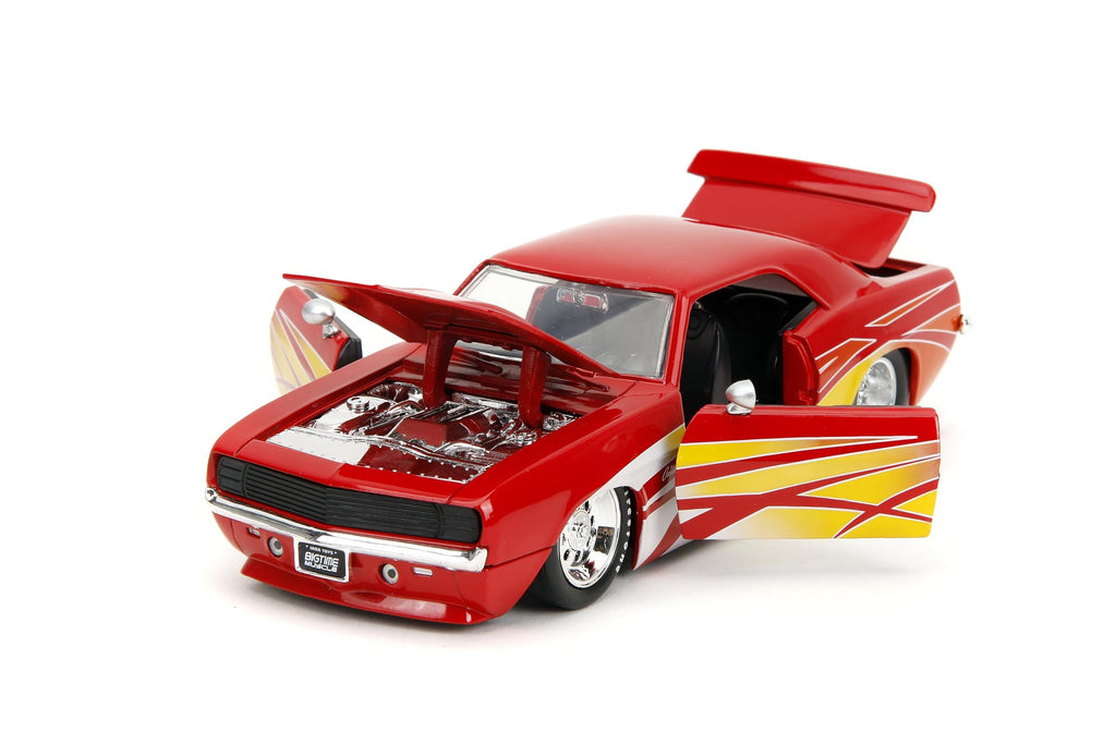 Big Time Muscle 1:24 1969 Chevrolet Camaro Die-Cast Car, Toys for Kids and Adults(Red)