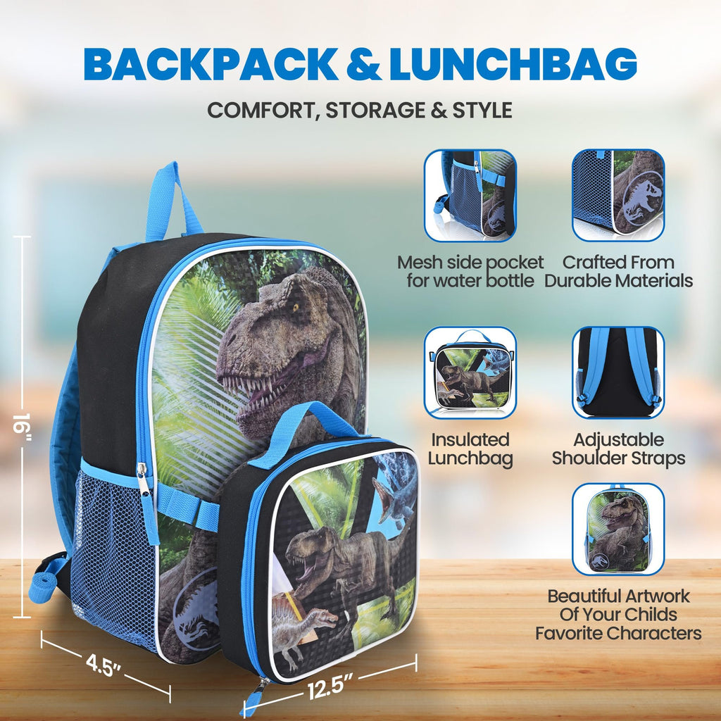 Fast Forward Bluey 16" Backpacks With Lunch Bag - Licensed Characters Kids Schoolbag