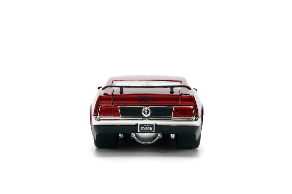Jada Toys Bigtime Muscle 1:24 1973 Ford Mustang Mach 1 Die-cast Car – Opening Doors, Hood, Trunk, Rubber Tires(Candy Red)