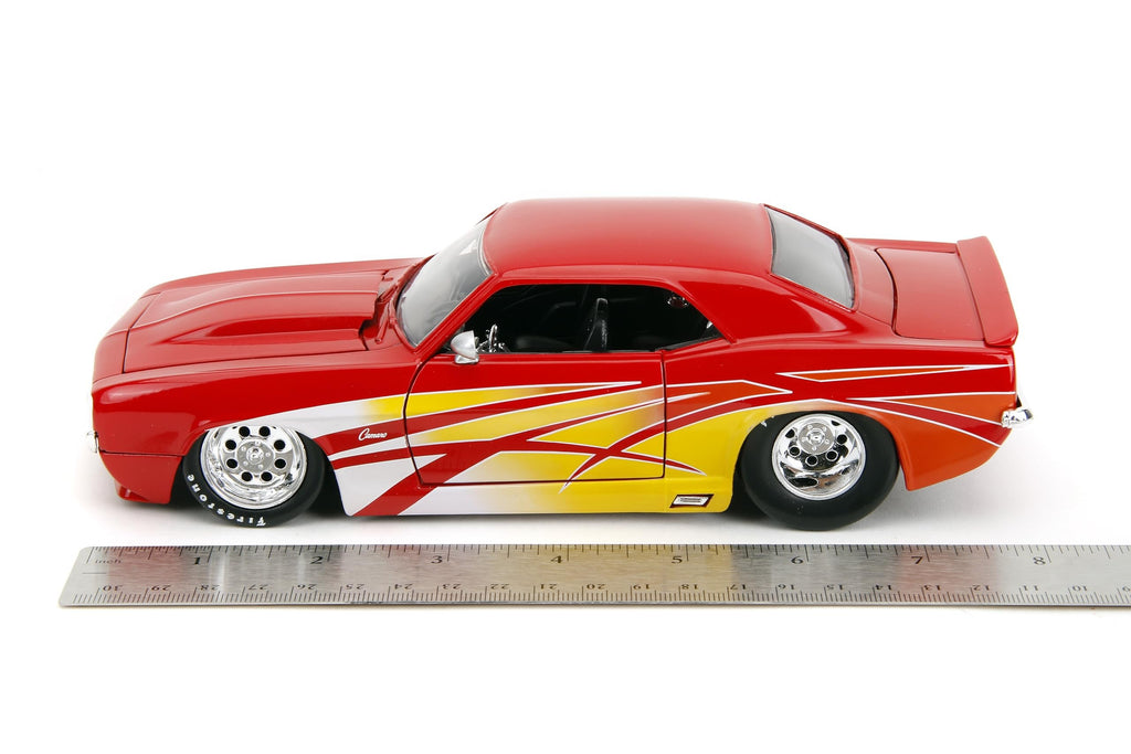 Big Time Muscle 1:24 1969 Chevrolet Camaro Die-Cast Car, Toys for Kids and Adults(Red)