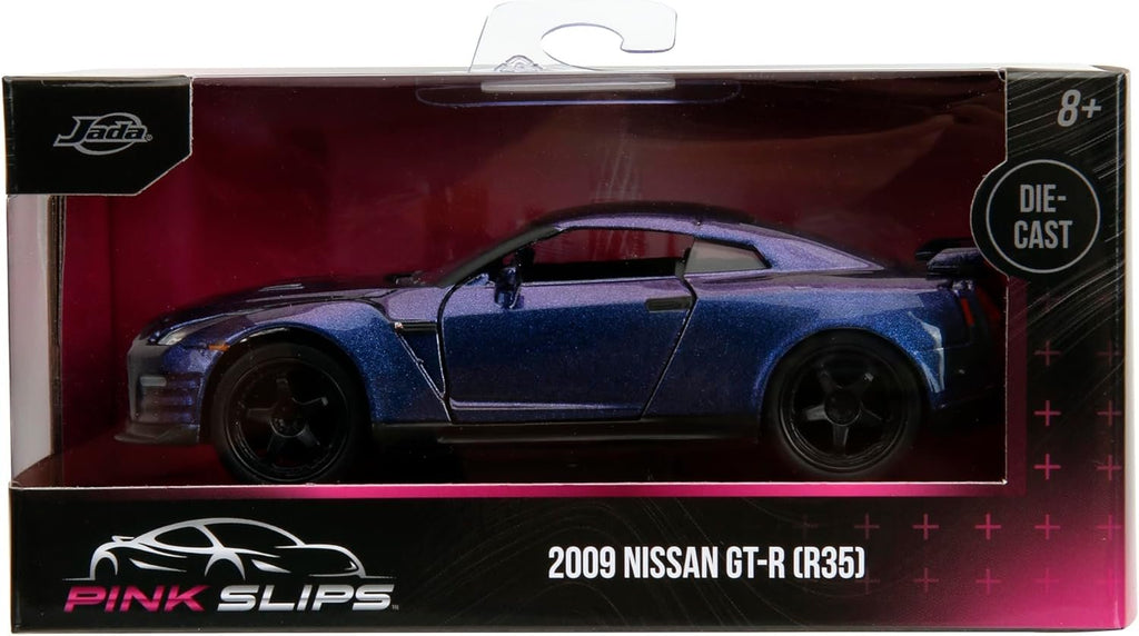 Pink Slips 1:32 W2 2009 Nissan GT-R Die-Cast Car, Toys for Kids and Adults(Metallic Purple)