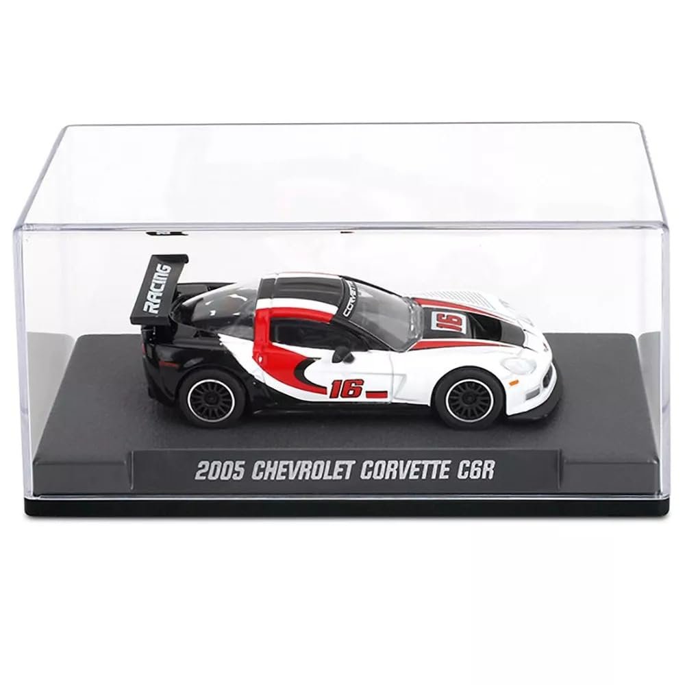 Jada Majorette Collection – 2005 Chevy Corvette C6R 1:64 Die-Cast Model Car with Rubber Tires & Display Case, for Collectors & Adults