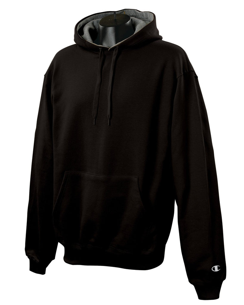 Champion mens Cotton Max 9.7 oz. Pullover Hood - XX-Large - Black/Gran Htr