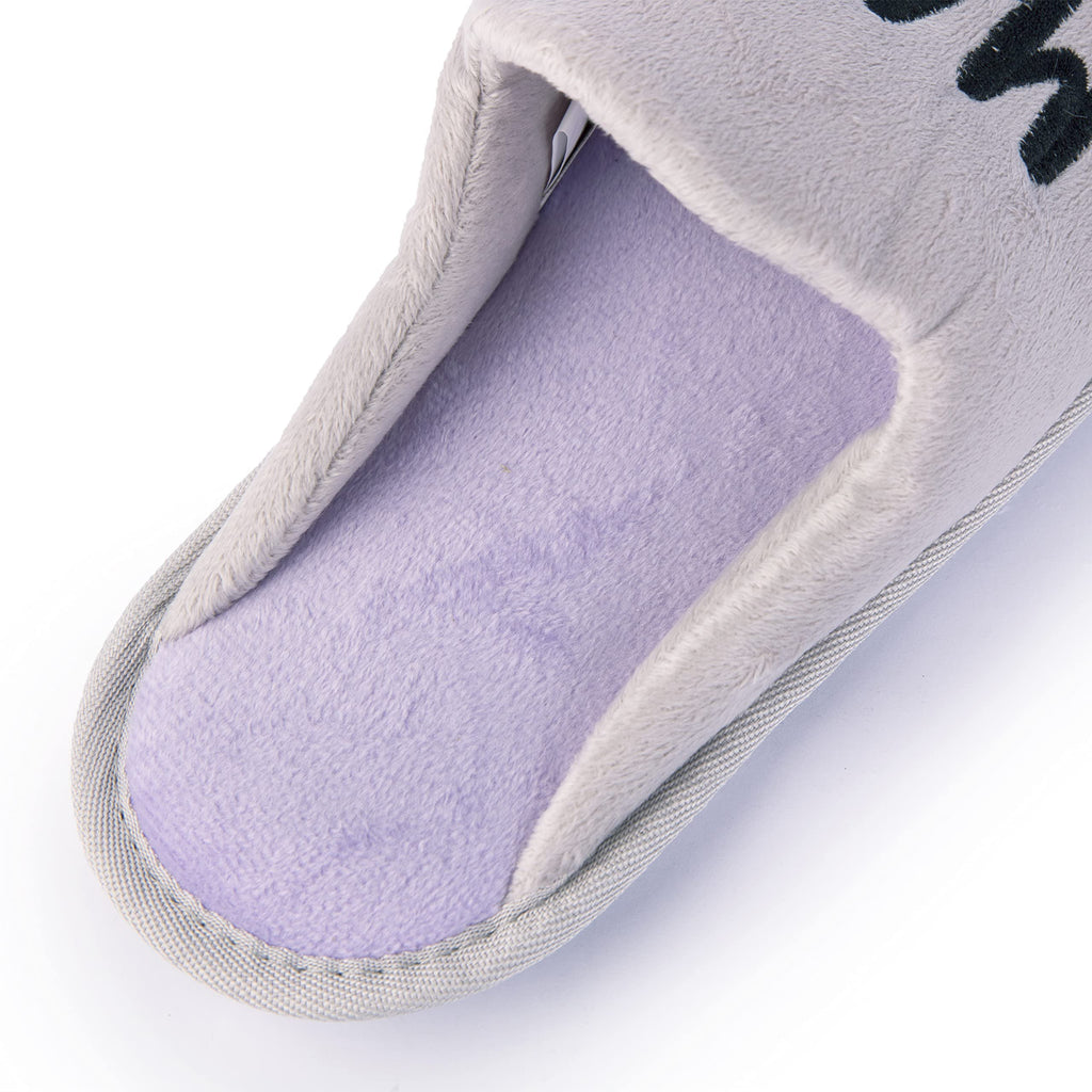 Handcraft Staycation NYC Ladies Funny Quote Scuff Slipper, Plush Non Slip House Slippers for Women, Comfy Soft Sole Bedroom Shoes