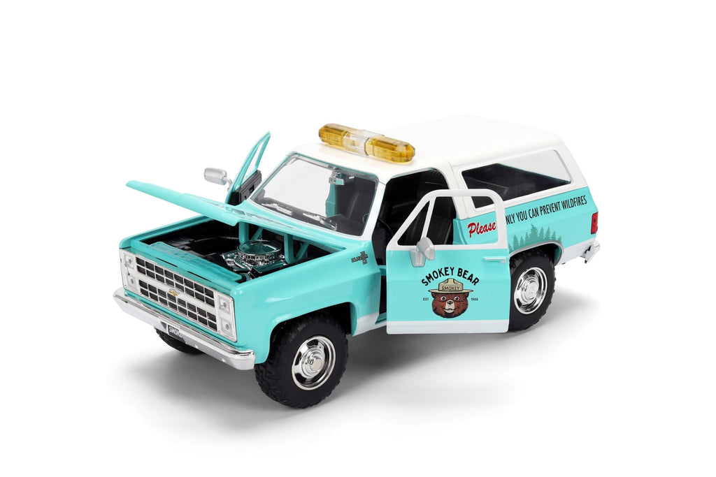 Jada Smokey Bear 1980 Chevy Blazer Die-Cast Car Toys – Smokey Bear Figure – Age 8+