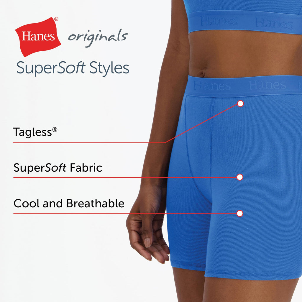 Hanes womens Originals 2-piece Lounge Set, Comfywear Supersoft Crop Top & Boxer Shorts Loungewear Set