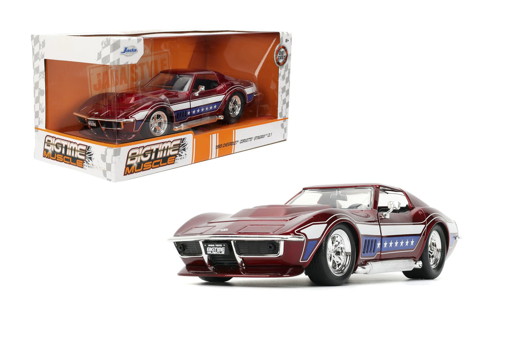 Jada Toys Bigtime Muscle 1:24 1969 Corvette Stingray ZL-1 – Opening Doors, Hood, Trunk, Rubber Tires – Collectible for Adults and Kids