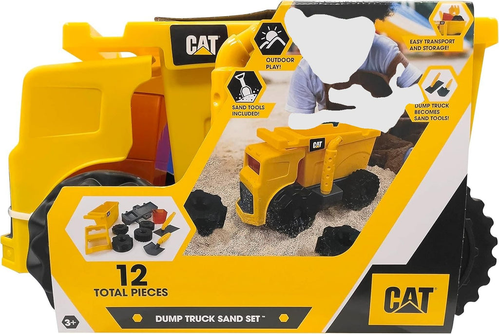 CAT Construction Toys, Sandbox Construction, Dump Truck Sand Set with Sand Accessories, Ages 3 and up