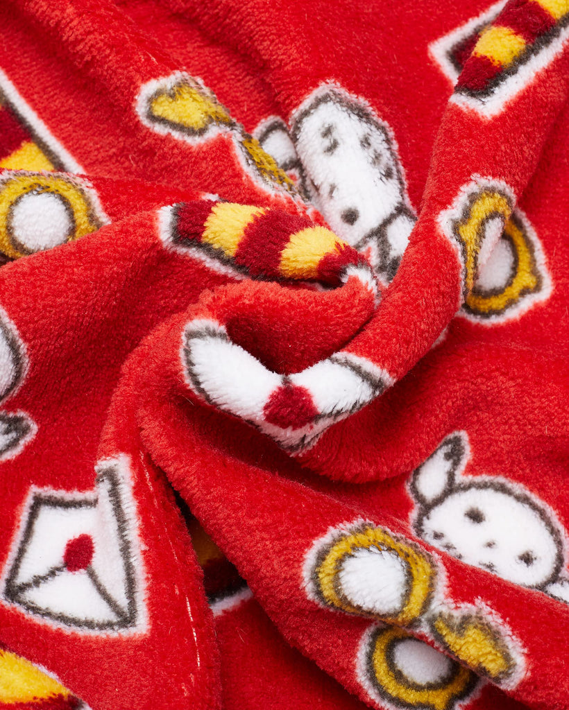 Harry Potter Baby Girls Long-Sleeve Plush Polar Fleece Bodysuit Pajamas - Baby Girl Clothes Prints (Red/White/Yellow, 0-3 Months)