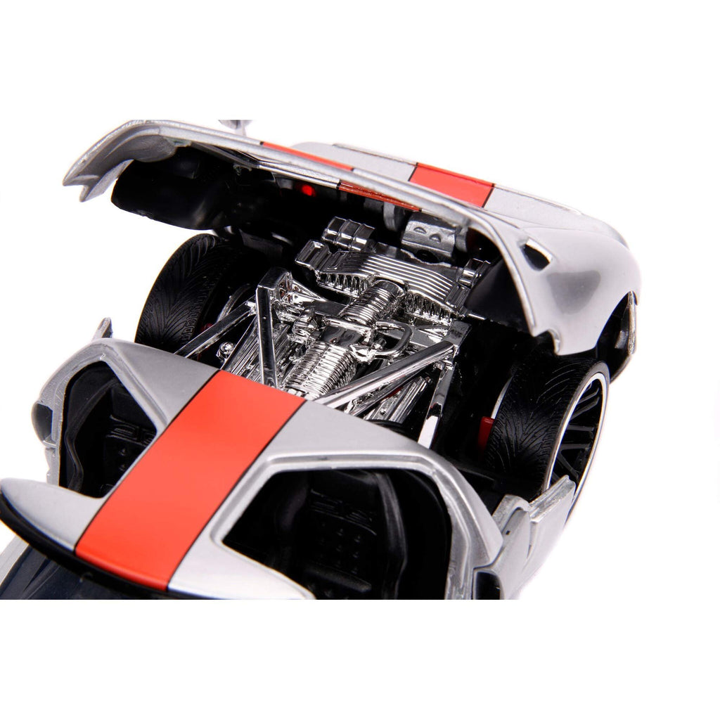 Jada 2005 Ford GT Silver with Orange Stripe Bigtime Muscle 1/24 Diecast Model Car