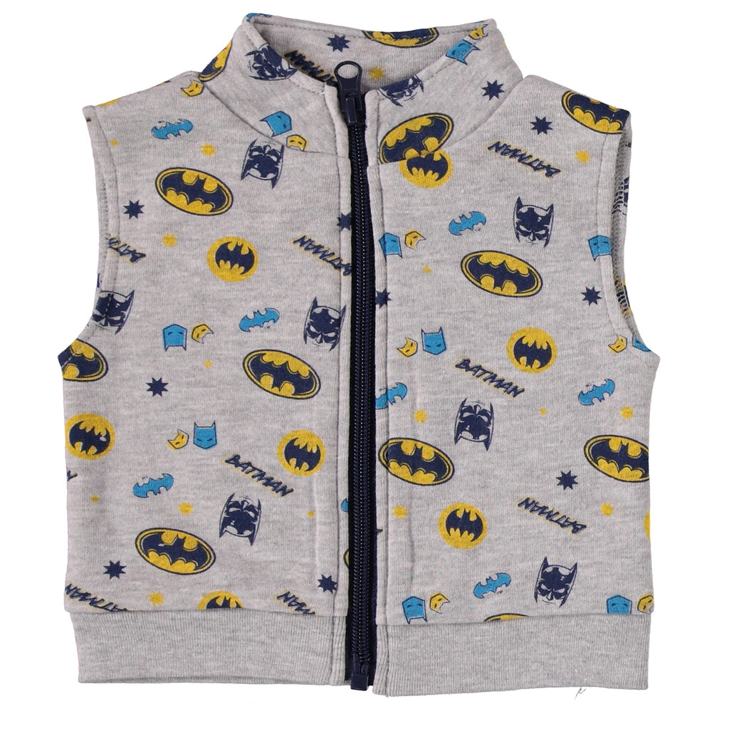 Happy Threads Baby Boy 3 Piece Set Includes Bodysuit, Pants and a Zip-up Vest (Grey/Black/Yellow, 3-6 Months)