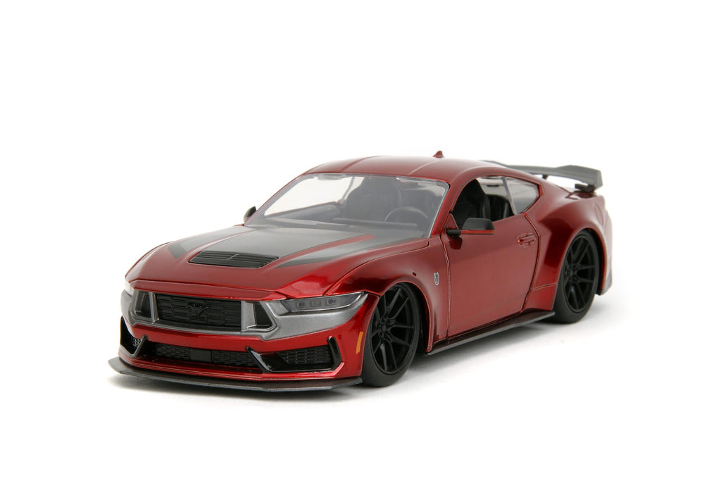 Big Time Muscle 1:24 2024 Ford Mustang GT Dark Horse Die-Cast Car, Toys for Kids and Adults(Candy Red)