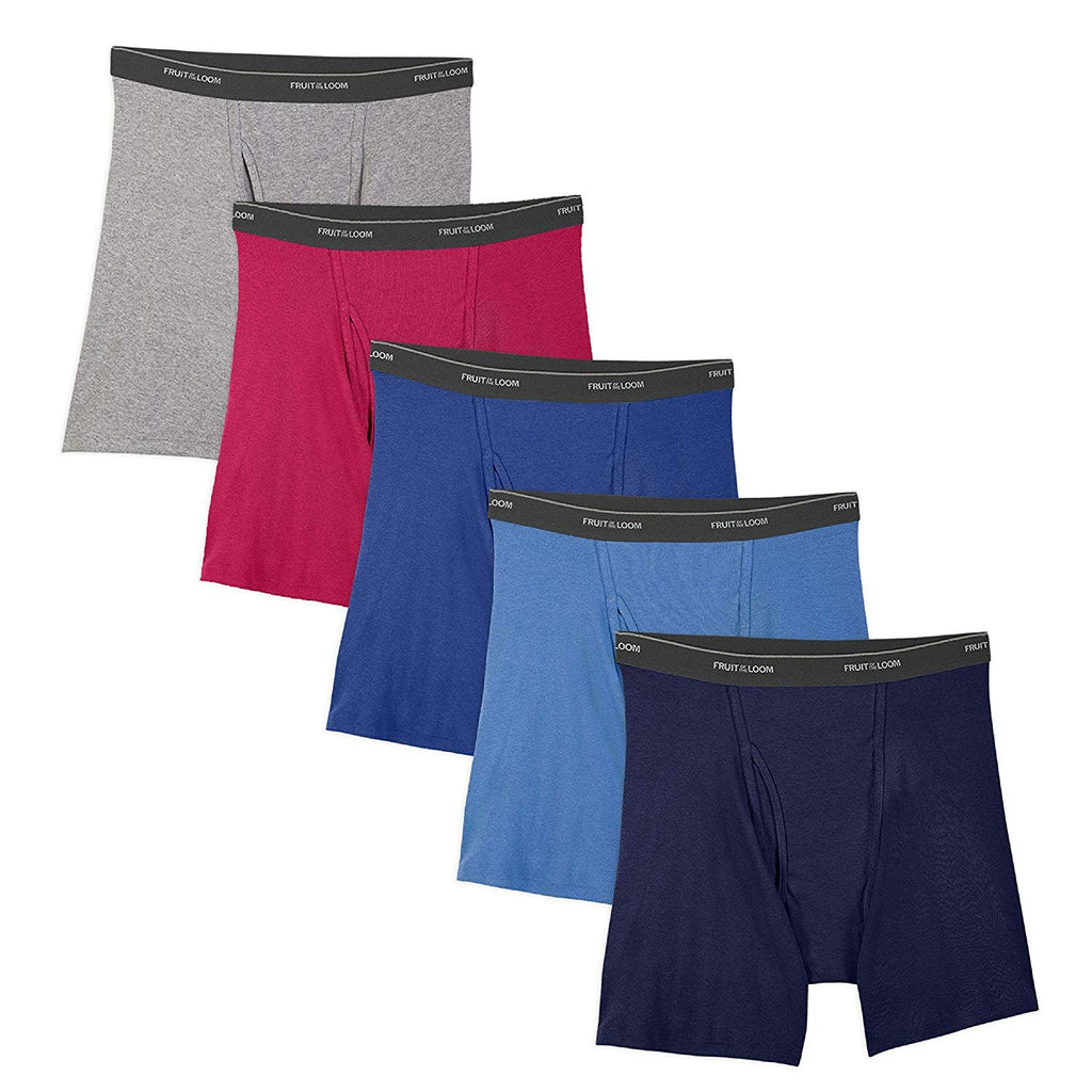Fruit of the Loom Men's No Ride Up Boxer Brief Multipacks, Colors may vary