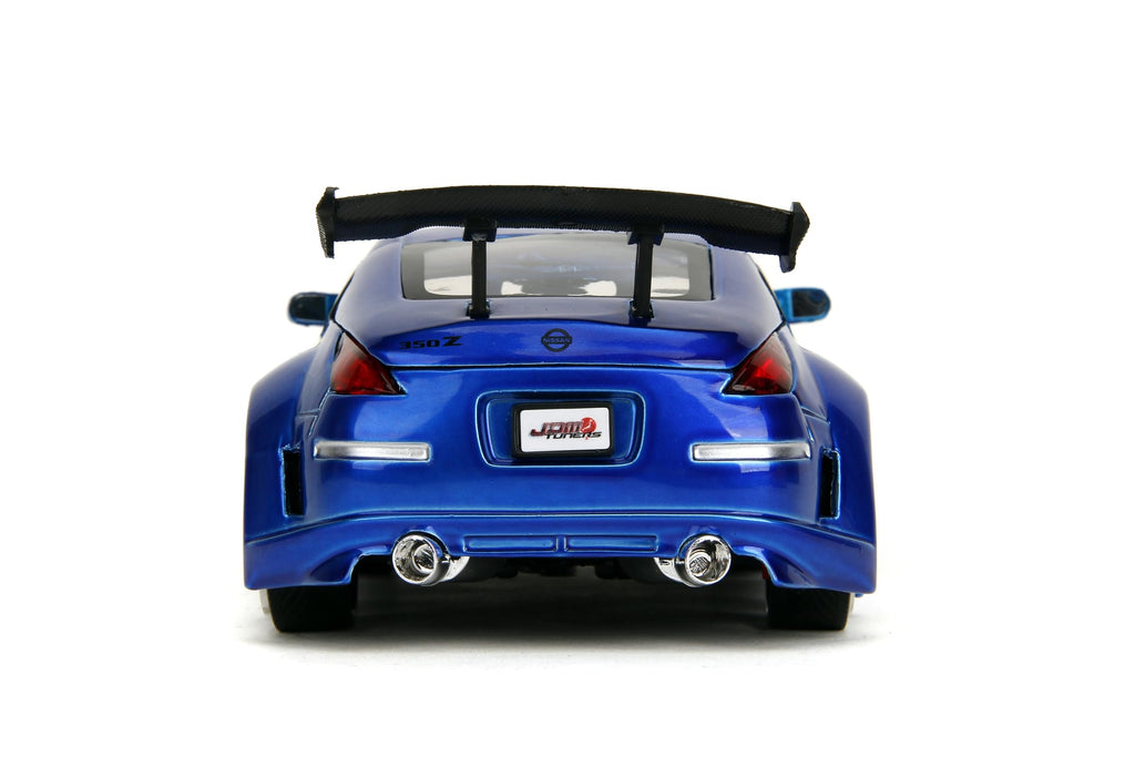 Jada Toys JDM Tuners 1:24 Scale Die-Cast 2003 Nissan 350Z Exedy– Opening Doors, Detailed Interior, Rubber Tires, Collectible for Ages 8+(Candy Blue)
