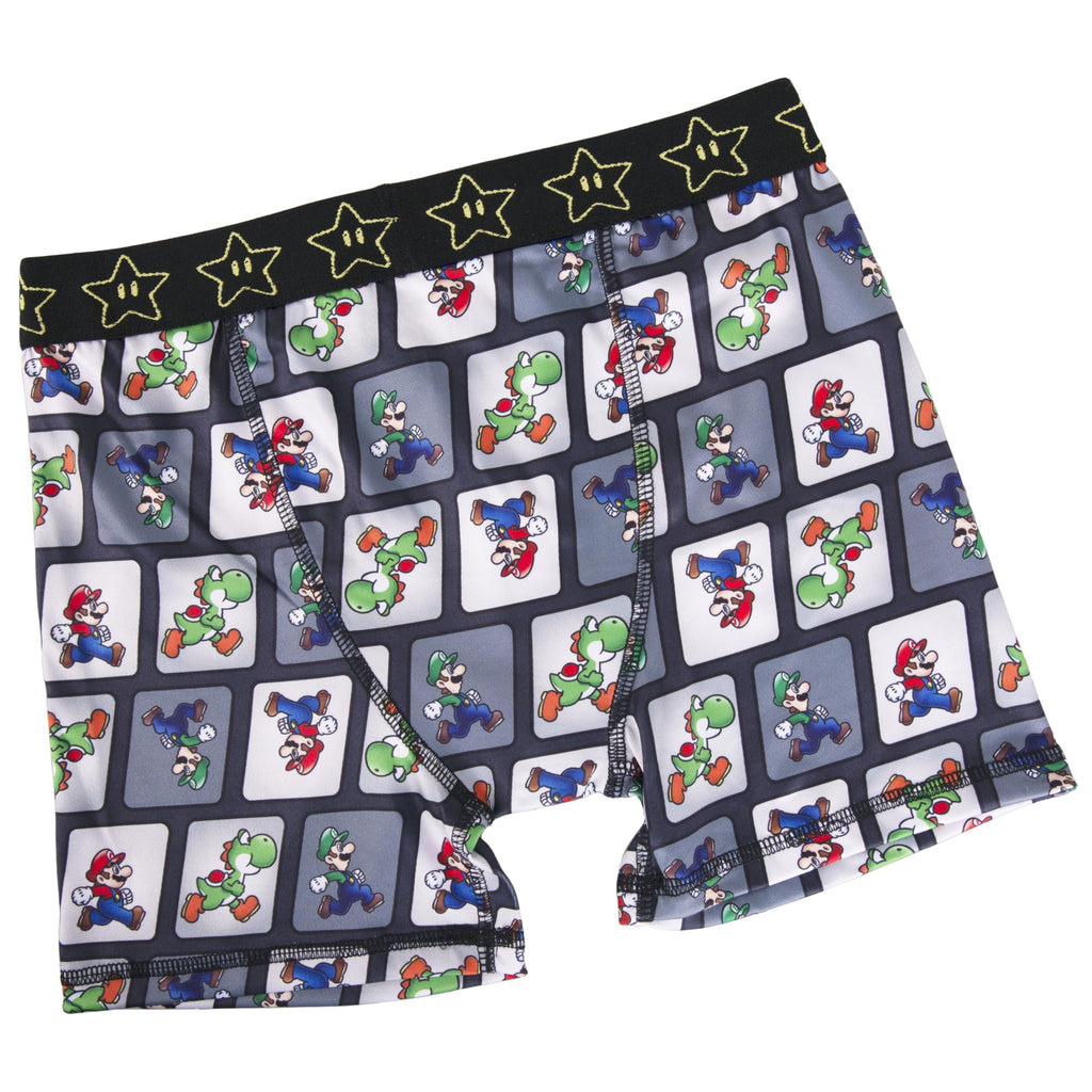 Nintendo Super Mario Boxer Briefs with Mario, Luigi, Toad, Yoshi, Peach & Bowser, Size 2/3T-12