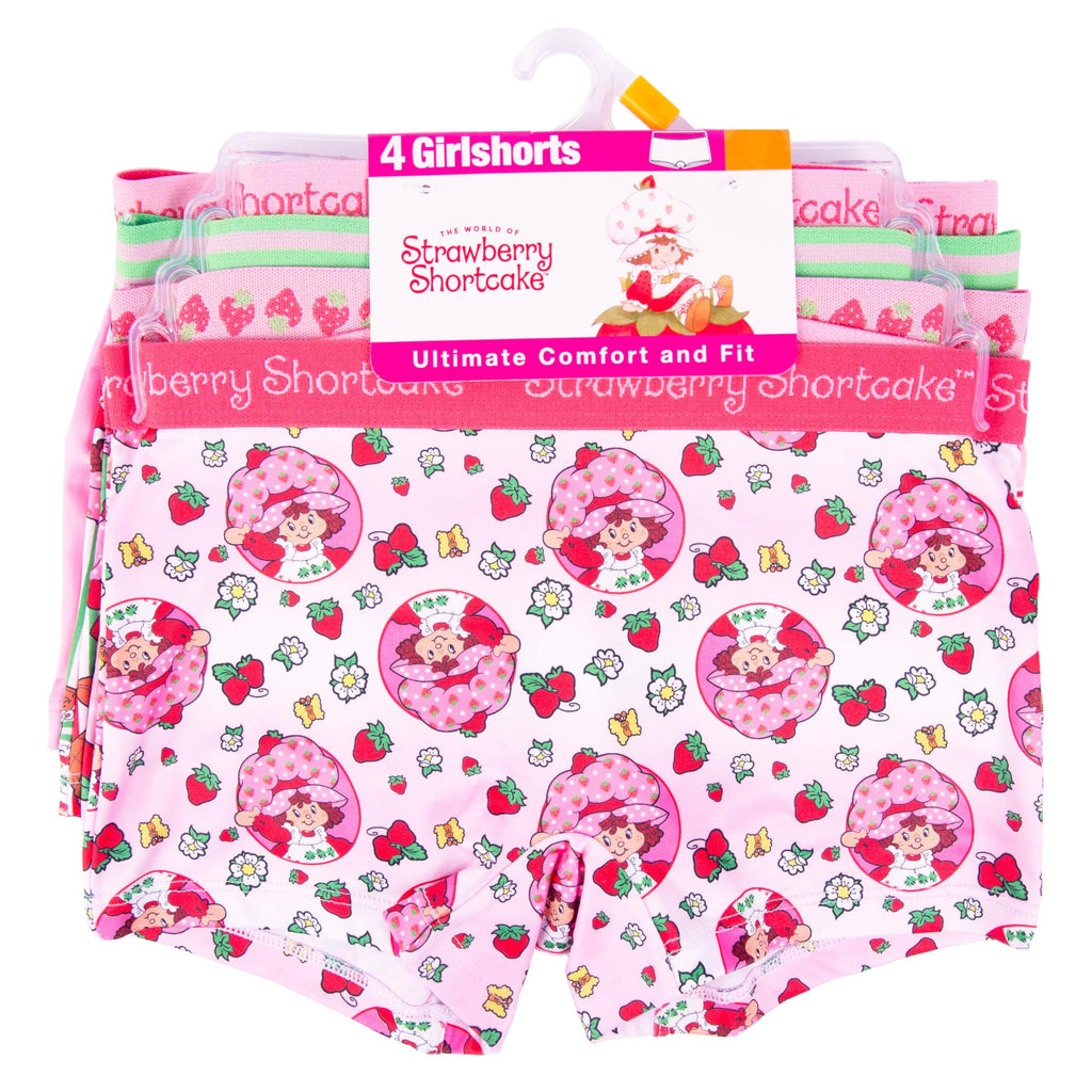 Strawberry Shortcake Girls Panties Sizes 2/3T, 4, 6, 8 and 10, 4-Pack Girl Short Underwear