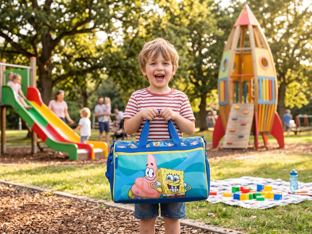 Disney Kids Duffle Bag 16.5" – Travel & Sports Bag with Zipper Pocket, Mesh Side Pockets & Shoulder Strap