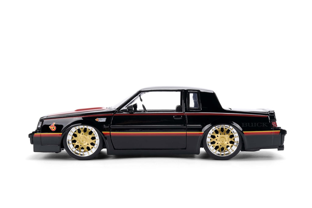 Jada Toys Bigtime Muscle 1:24 1987 Buick Grand National Die-cast Car – Opening Doors, Hood, Trunk, Rubber Tires(Glossy Black)