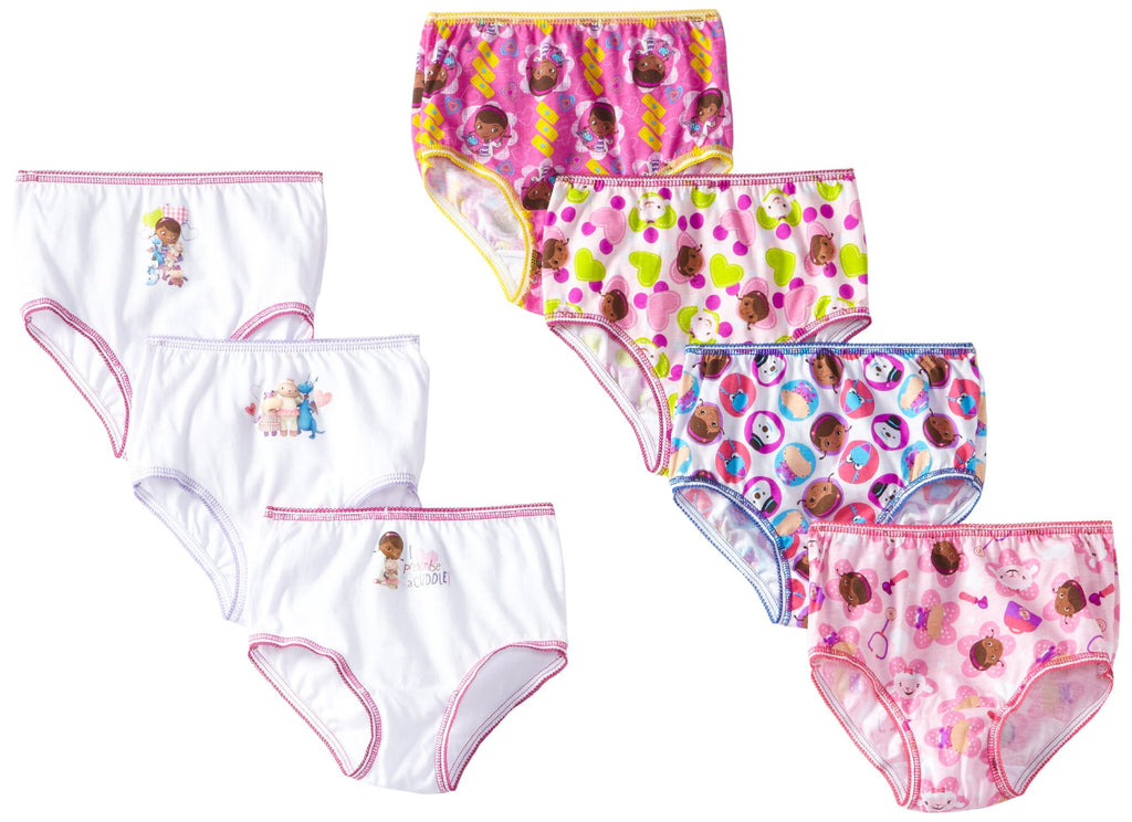 Disney Girls Docmcstuffins, Elena, Minnie, Fancy Jr. Underwear Multipacks Inn Sizes 2/3t, 4t, 4, 6 And 8 Briefs, 7-pack Docmcstuffins, 4T US