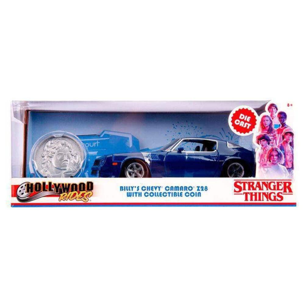 Jada Toys Billy's Chevrolet Camaro Z28 Dark Blue with Collectible Coin Stranger Things (2016) TV Series 1/24 Diecast Model Car by Jada 31110