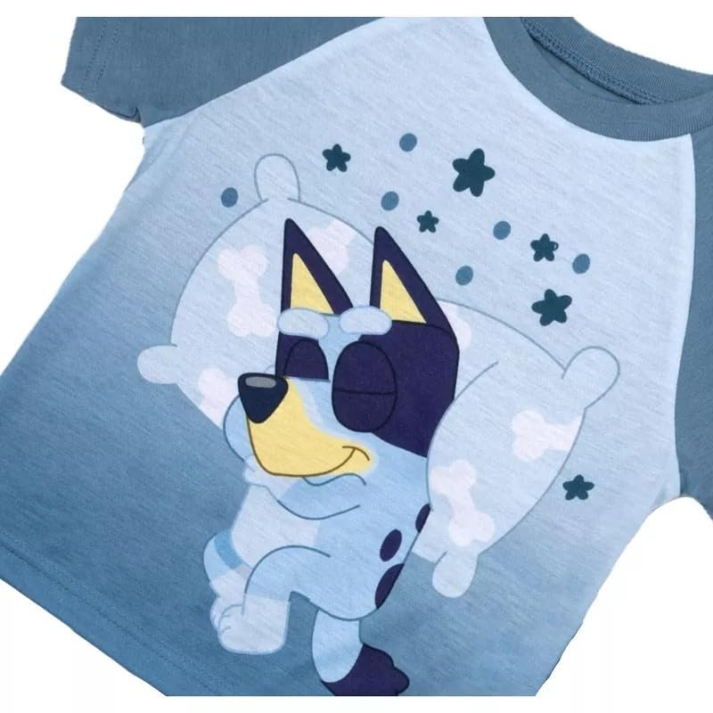Centric Brands Bluey Boys’ 2-Piece Pajama Set – 100% Polyester Short Sleeve Crew Neck Top and Matching Pants – Toddler & Infant Sleepwear 12M–4T