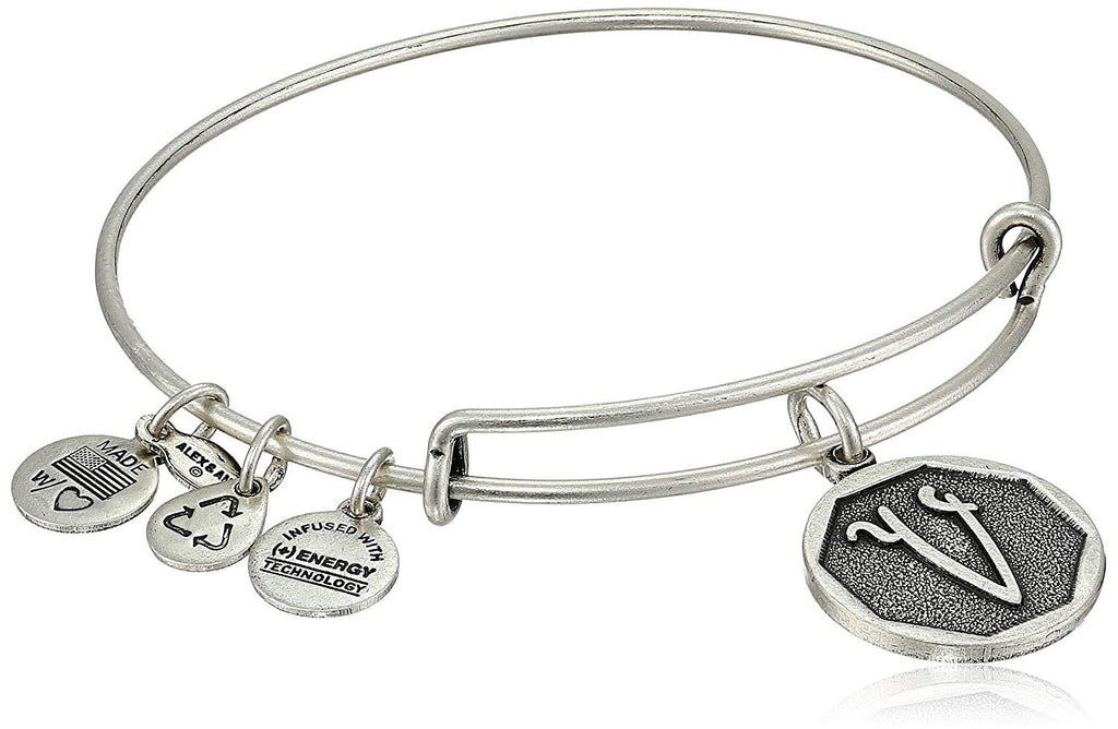 Alex and Ani Initial Expandable Wire Bangle Bracelet, 2.5"