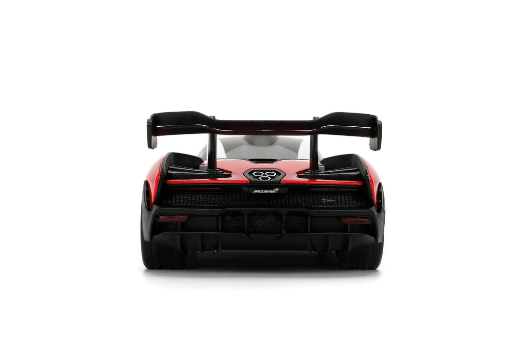 Jada Toys Hyper-Spec 1:24 McLaren Senna Die-cast Car – Opening Doors, Hood, Trunk, Rubber Tires(White/Red/Black)