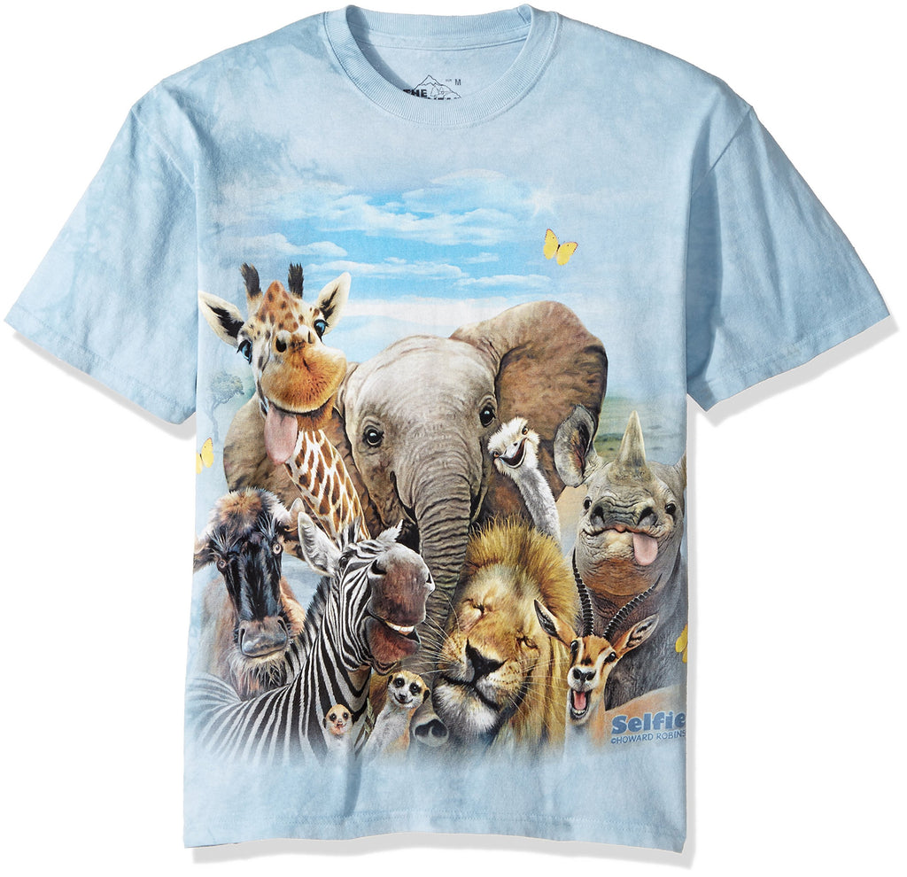 The Mountain mens African Selfie T-shirt T Shirt, Blue, XX-Large US