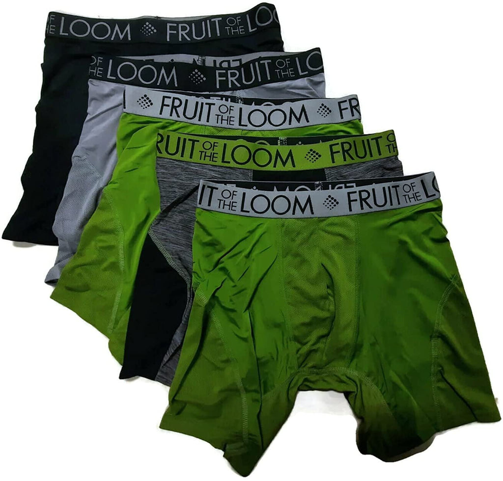 Fruit of the Loom Men's Boxer Briefs 5-Pack Signature/Regular Long Leg/Regular Leg S-2X