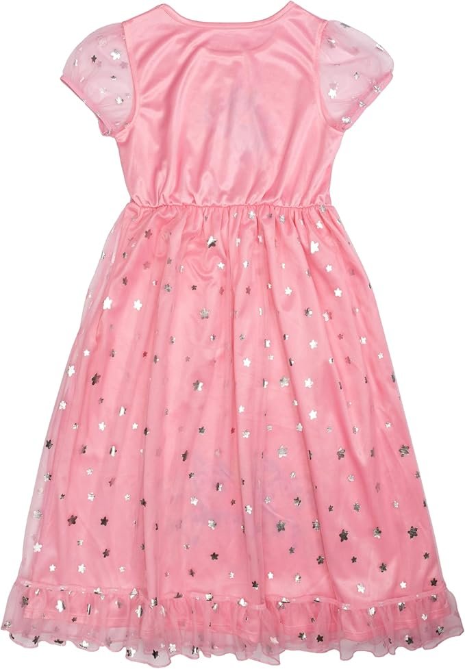 Bluey Girls’ Nightgown – Pink Short Sleeve Sleep Dress Featuring Bluey, Bingo & Friends – Sizes 2T, 3T, 4T
