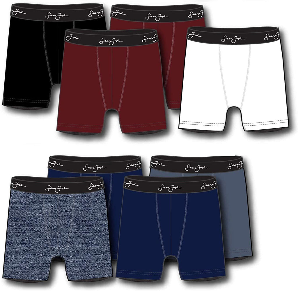 Sean John Mens Athletic Underwear - 8-Pack Stretch Athletic Boxer Briefs Training Breathable Athletic Fit No Fly