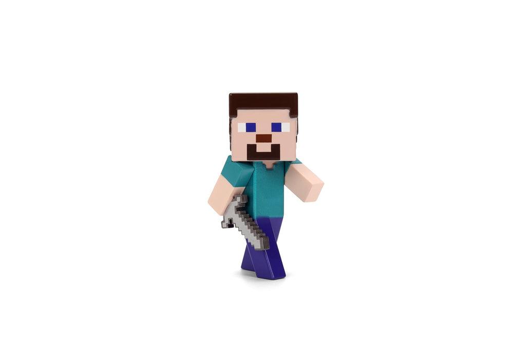 Jada Minecraft Metalfigs 4-Pack – 2.5” Die-Cast Collectible Figures Toys – Wave 4 Set Featuring Steve with Sword, Alex with Axe, Skeleton & Villager