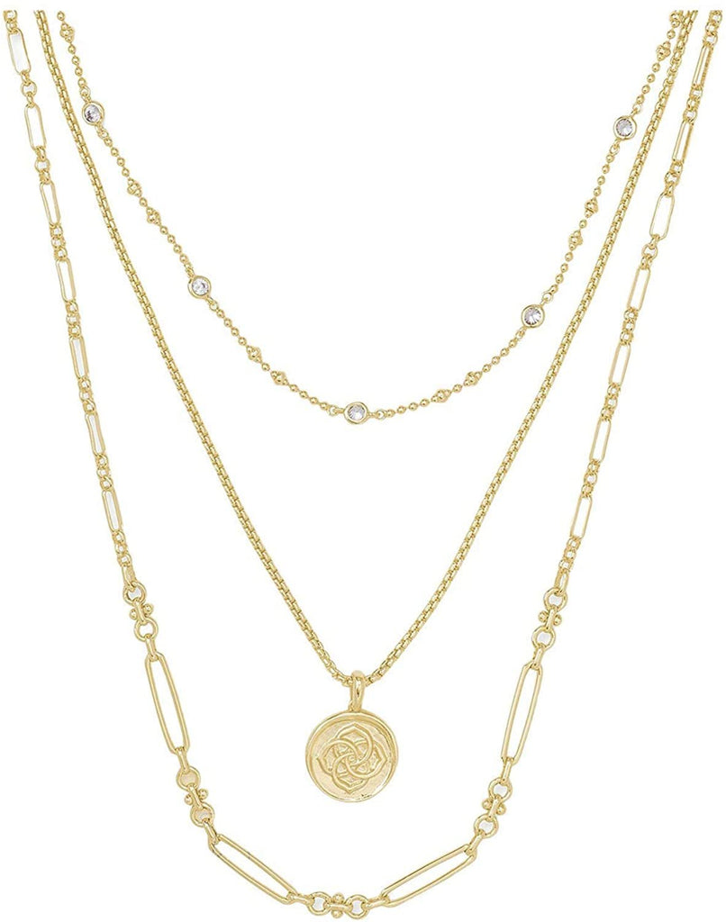 Kendra Scott Medallion Coin Triple Strand Necklace