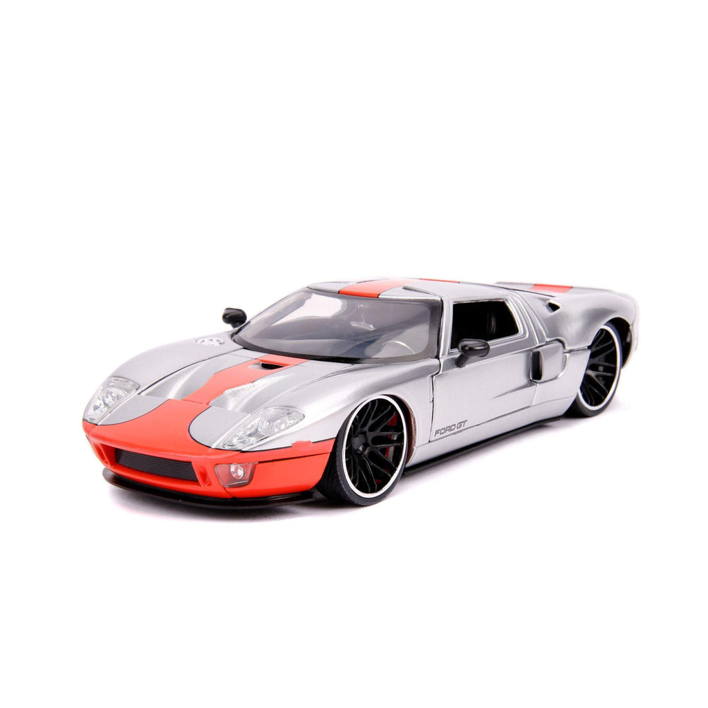Jada 2005 Ford GT Silver with Orange Stripe Bigtime Muscle 1/24 Diecast Model Car