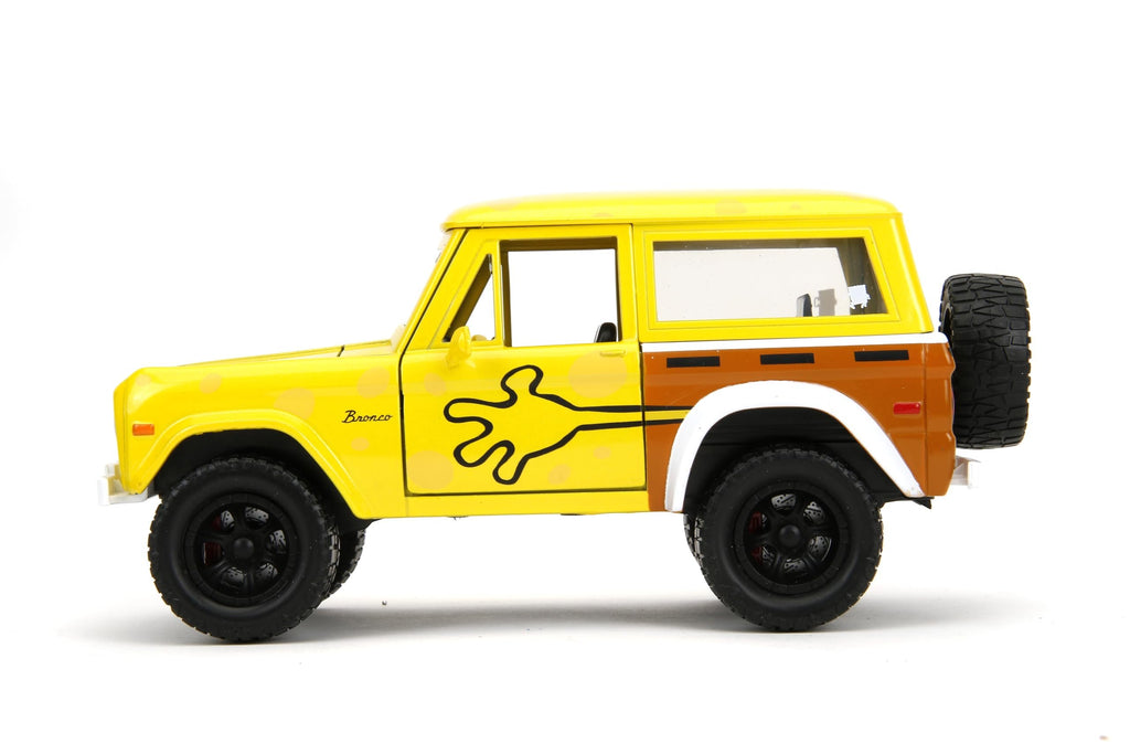 Jada Toys – Hollywood Rides 1:24 Scale Die-Cast 1972 Ford Bronco with Spongebob Figure – Opening Doors, Hood, Trunk, Rubber Tires – Collectible for Adults and Kids