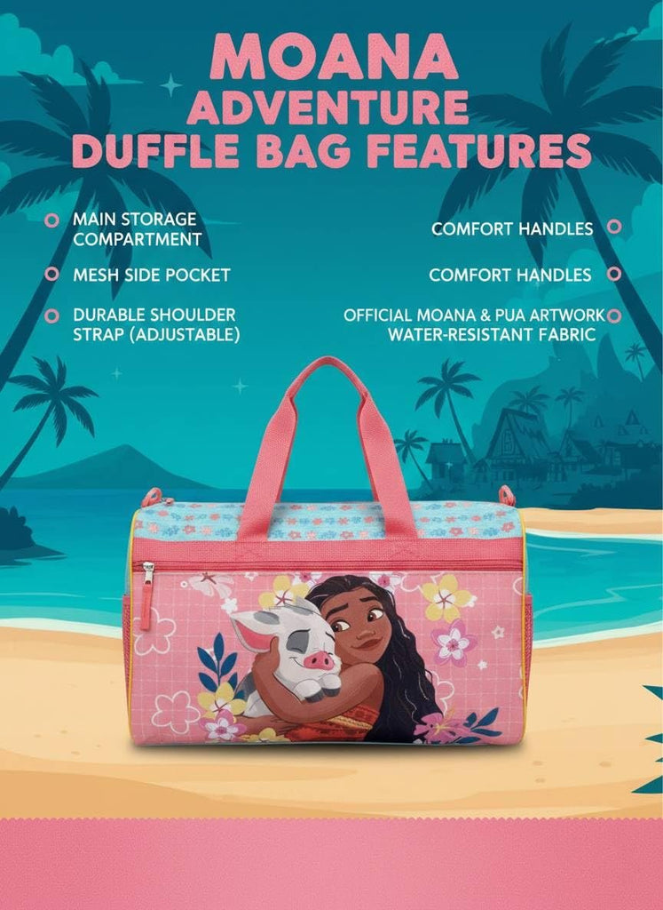 Disney Kids Duffle Bag 16.5" – Travel & Sports Bag with Zipper Pocket, Mesh Side Pockets & Shoulder Strap