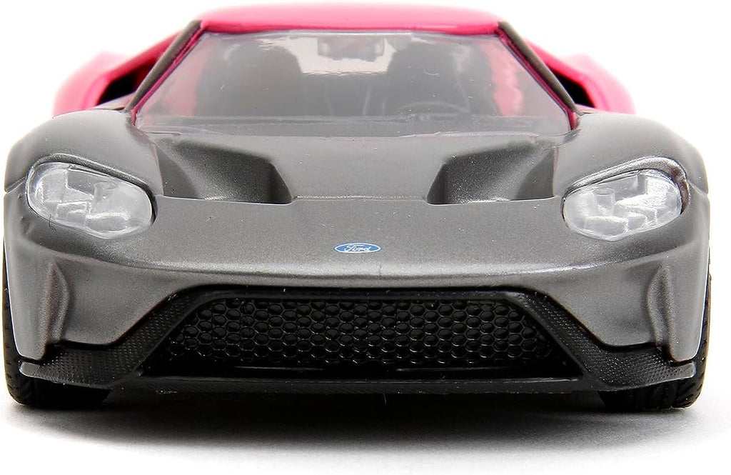 Pink Slips 1:32 W2 2017 Ford GT Die-Cast Car, Toys for Kids and Adults (Silver/Pink)