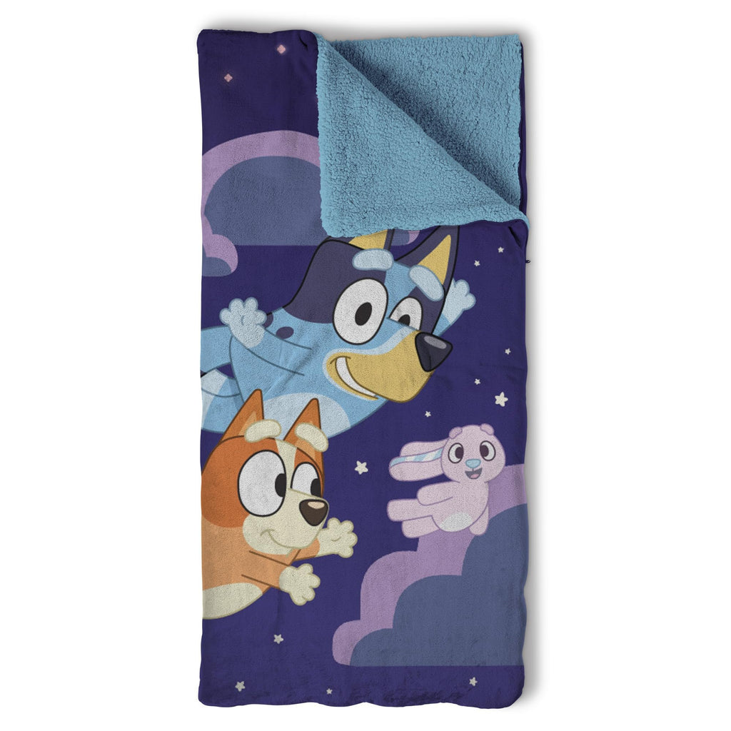 Bluey, Slumber Pups, Silk Touch Throw Blanket Sherpa Slumber Bag, 27 x 56 Inches