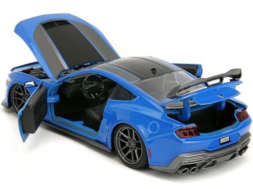 2024 Dark Horse Blue Metallic with Black and Gray Stripes Bigtime Muscle Series 1/24 Diecast Model Car by Jada 35276