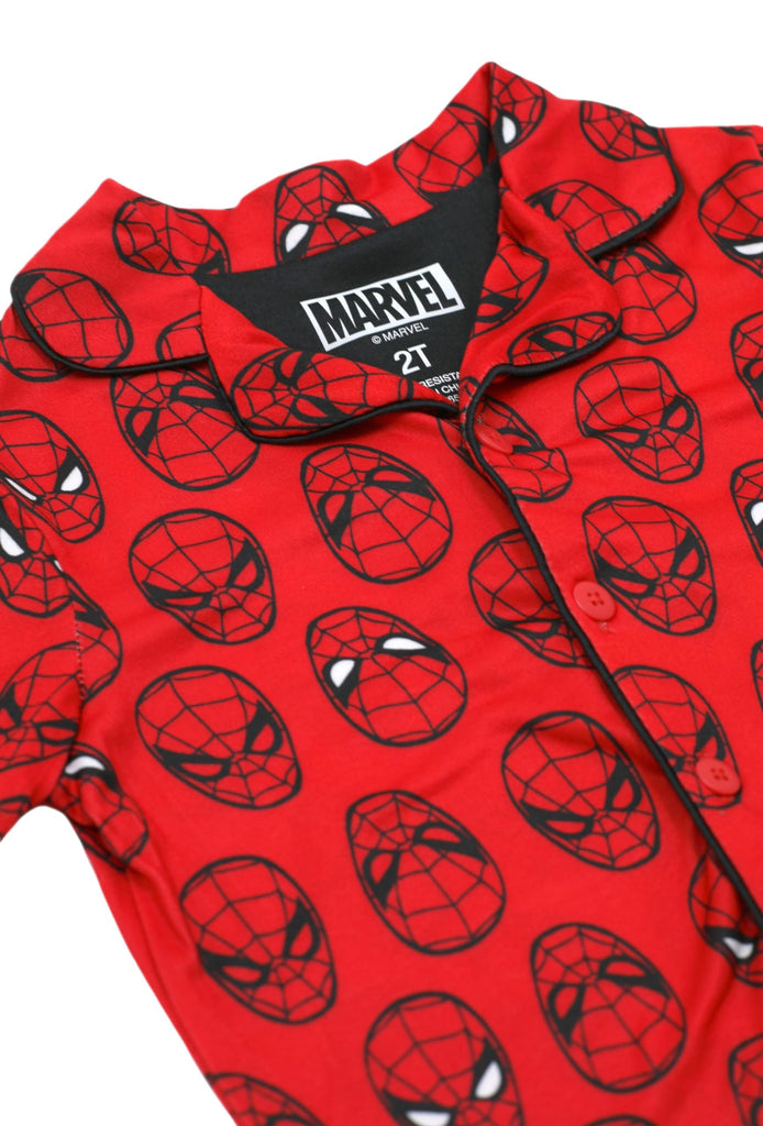 Marvel Spiderman Pajamas for Boys, 2 Piece Spiderman Pjs for Toddler Boys, Short Sleeve Top & Short Set, Size 3T Red