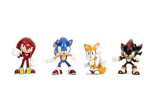 Jada Metalfigs Sonic The Hedgehog 4-Pack, Sonic, Tails, Knuckles, Shadow, 2.5” Die-Cast Figures - Wave 1, Ages 8+