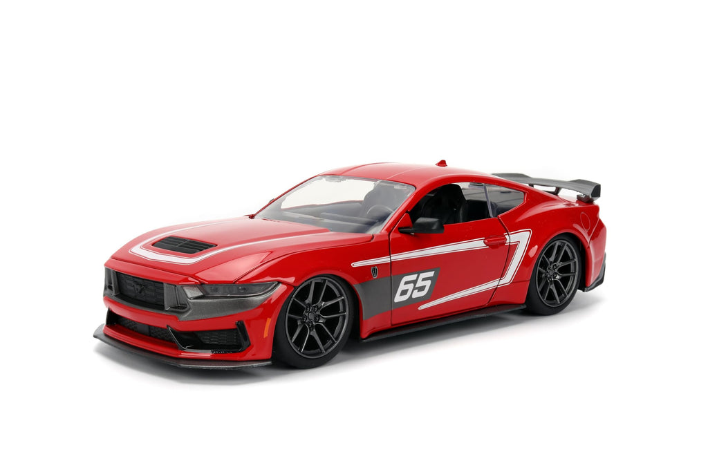Jada Toys Bigtime Muscle 1:24 2024 Ford Mustang Dark Horse Die-cast Car – Opening Doors, Hood, Trunk, Rubber Tires(Glossy Red)