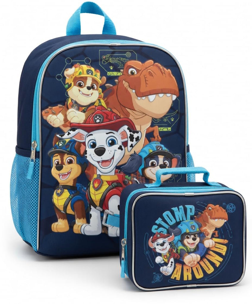 Fast Forward Paw Patrol Boys 16" Backpacks With Lunch Bag - Licensed Characters Kids Schoolbag