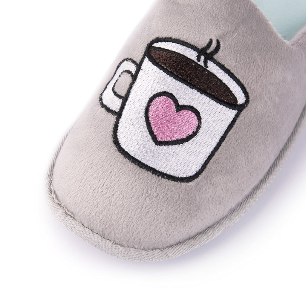 Handcraft Staycation NYC Ladies Funny Quote Scuff Slipper, Plush Non Slip House Slippers for Women, Comfy Soft Sole Bedroom Shoes