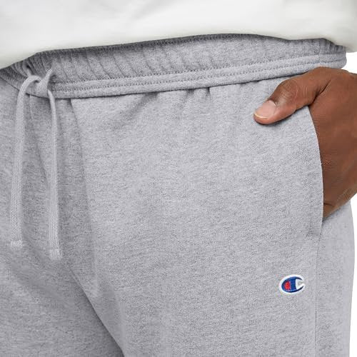 Champion Sweatpants, Powerblend, Fleece, Comfortable Relaxed-Bottom Pants for Men (Reg. or Big, Oxford Gray C Patch Logo, X-Large Tall