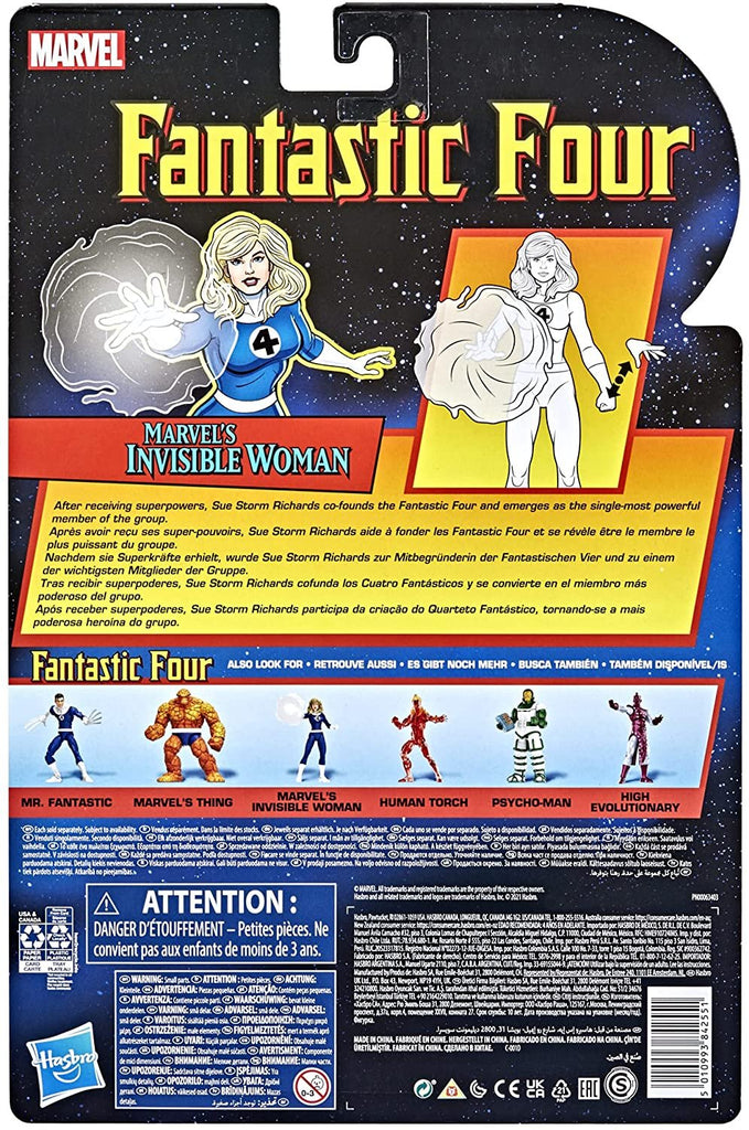 Hasbro Marvel Legends Series Retro Fantastic Four Marvel's Invisible Woman 6-inch Action Figure Toy, Includes 3 Accessories