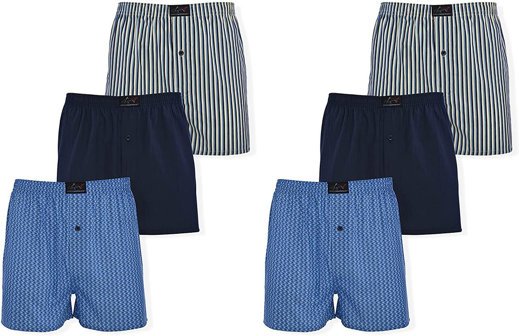 Greg Norman Mens Woven Boxers - Button Fly Lightweight Classic Fit Brethability Golf Legend