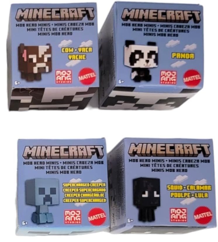 Mattel Minecraft Mob Head Minis 2022 Complete Set of 8 Micro Figures from HHP58-956B Release
