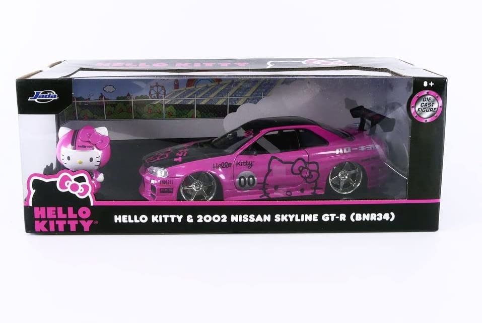 Jada Toys Sanrio 1:24 1986 Toyota Trueno (AE86) Die-cast Car & Aggretsuko️ Figure, Toys for Kids and Adults (33725)